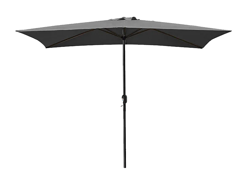 Parasol droit rectangulaire coloris Anthracite 180gr Protection UV50+ - Longueur 300 x Largeur 200 x Hauteur 245 cm