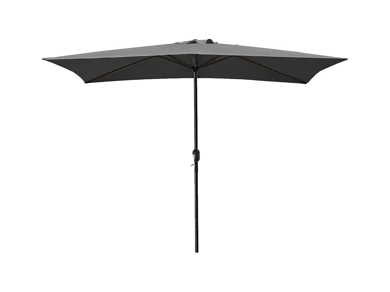 Parasol droit rectangulaire coloris Anthracite 180gr Protection UV50+ - Longueur 300 x Largeur 200 x Hauteur 245 cm