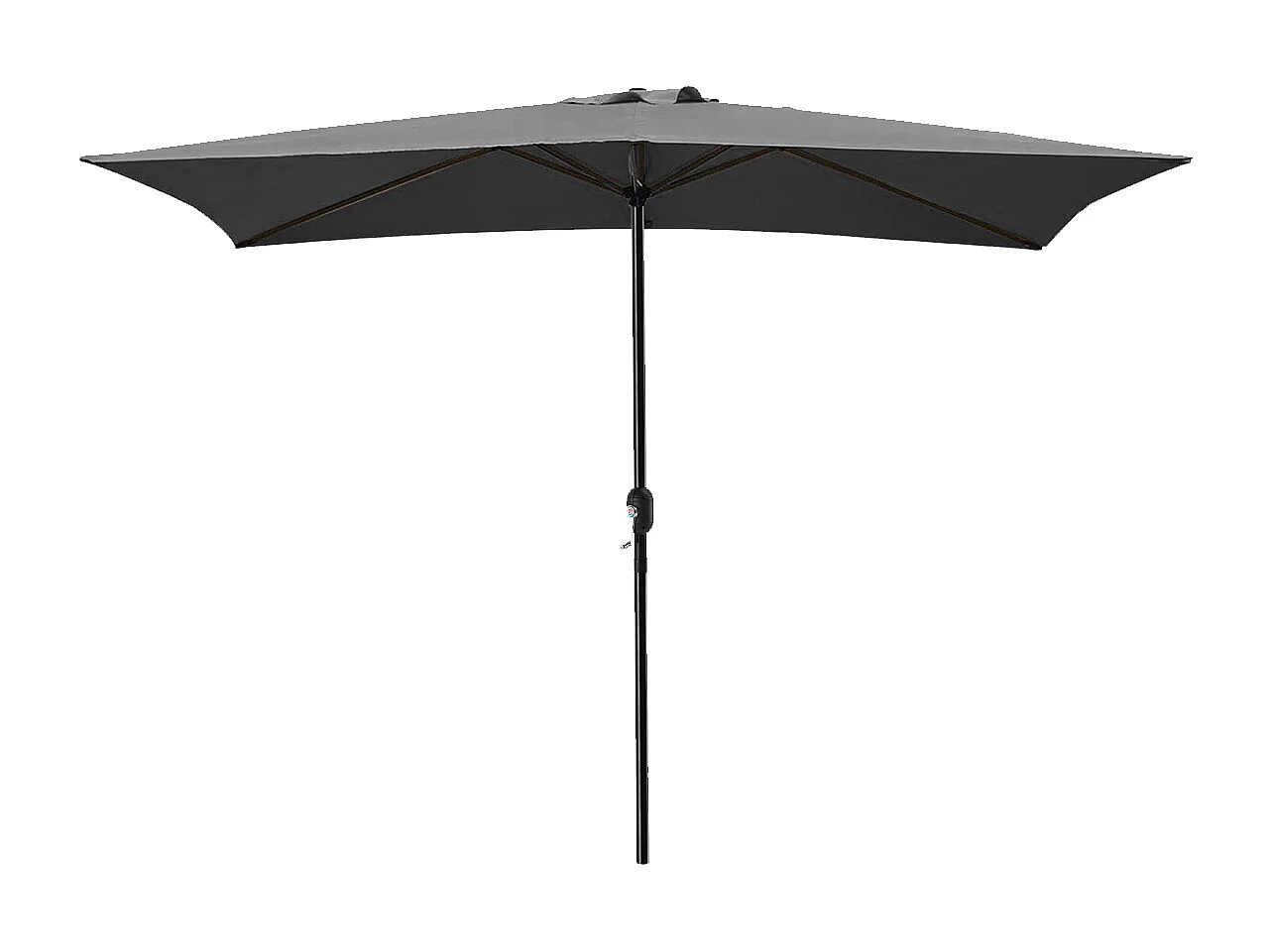 Parasol droit rectangulaire coloris Anthracite 180gr Protection UV50+ - Longueur 300 x Largeur 200 x Hauteur 245 cm