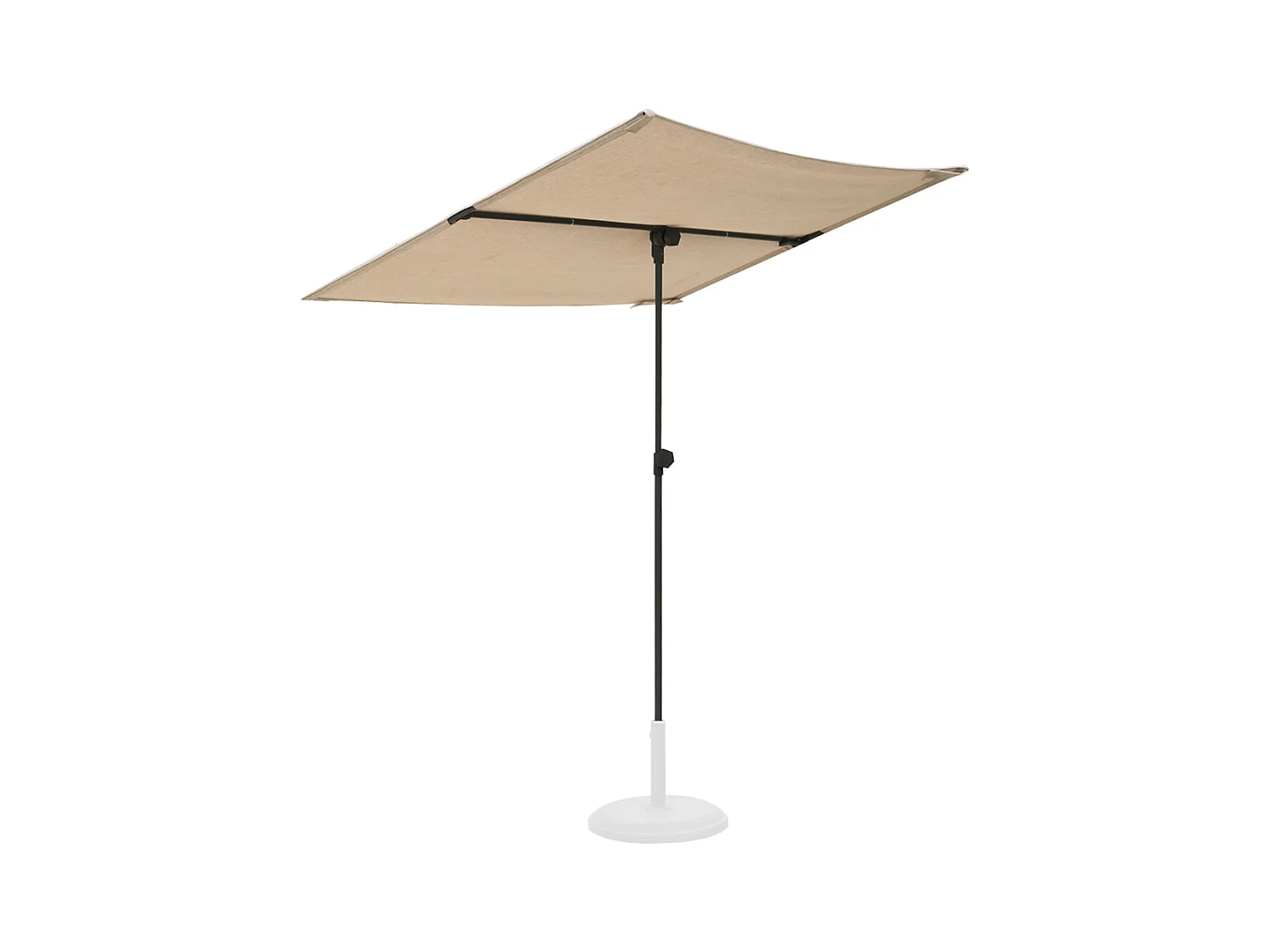 Parasol droit orientable 360° coloris Beige 180 gr/m 2 - Longueur 180 x  Largeur 130 cm x Hauteur 220 cm