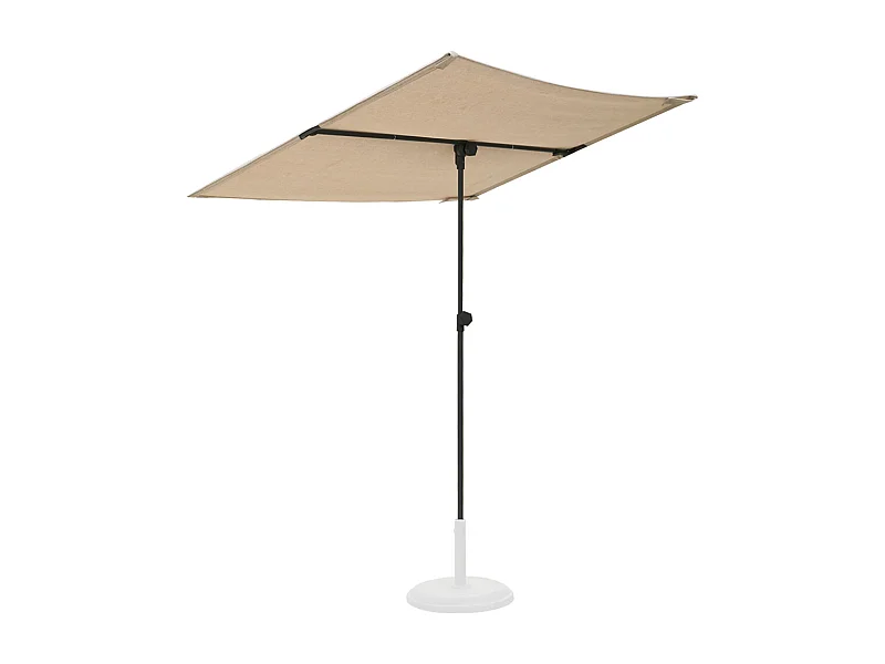 Parasol droit orientable 360° coloris Beige 180 gr/m 2 - Longueur 180 x  Largeur 130 cm x Hauteur 220 cm