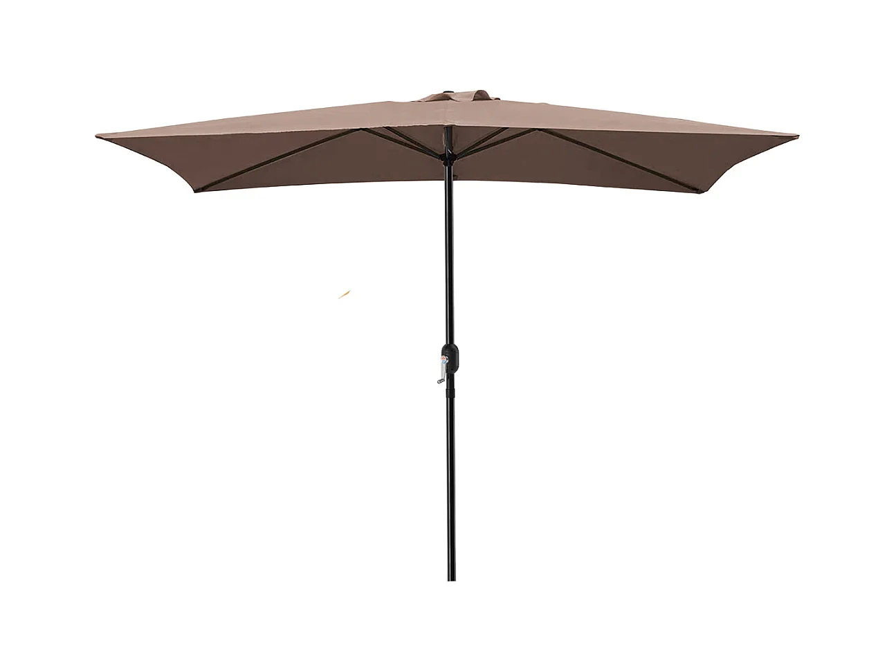 Parasol droit rectangulaire coloris Taupe 180gr Protection UV50+ - Longueur 300 x Largeur 200 x Hauteur 245 cm