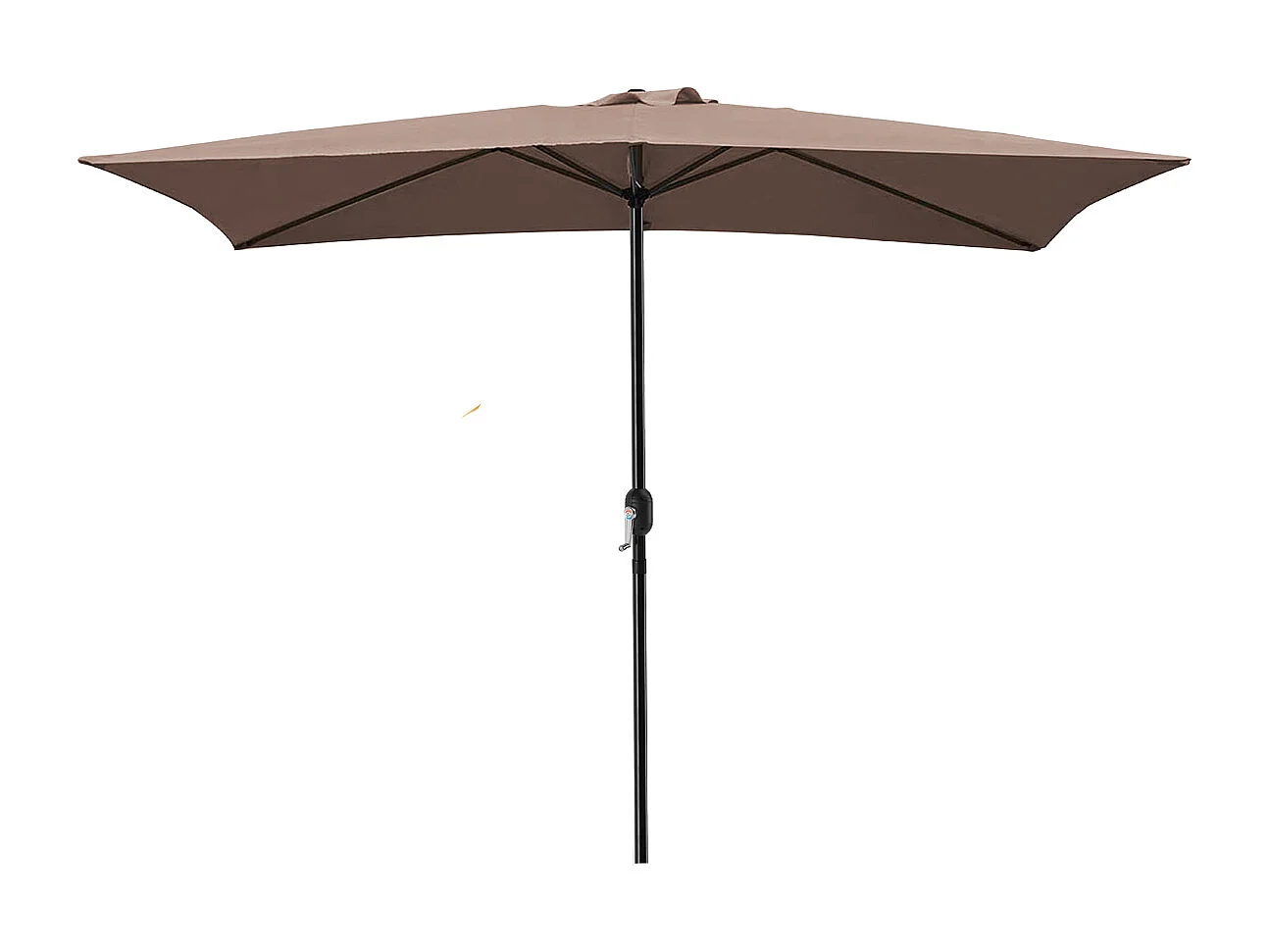 Parasol droit rectangulaire coloris Taupe 180gr Protection UV50+ - Longueur 300 x Largeur 200 x Hauteur 245 cm