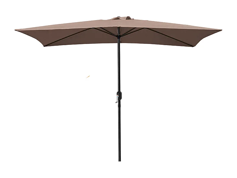 Parasol droit rectangulaire coloris Taupe 180gr Protection UV50+ - Longueur 300 x Largeur 200 x Hauteur 245 cm