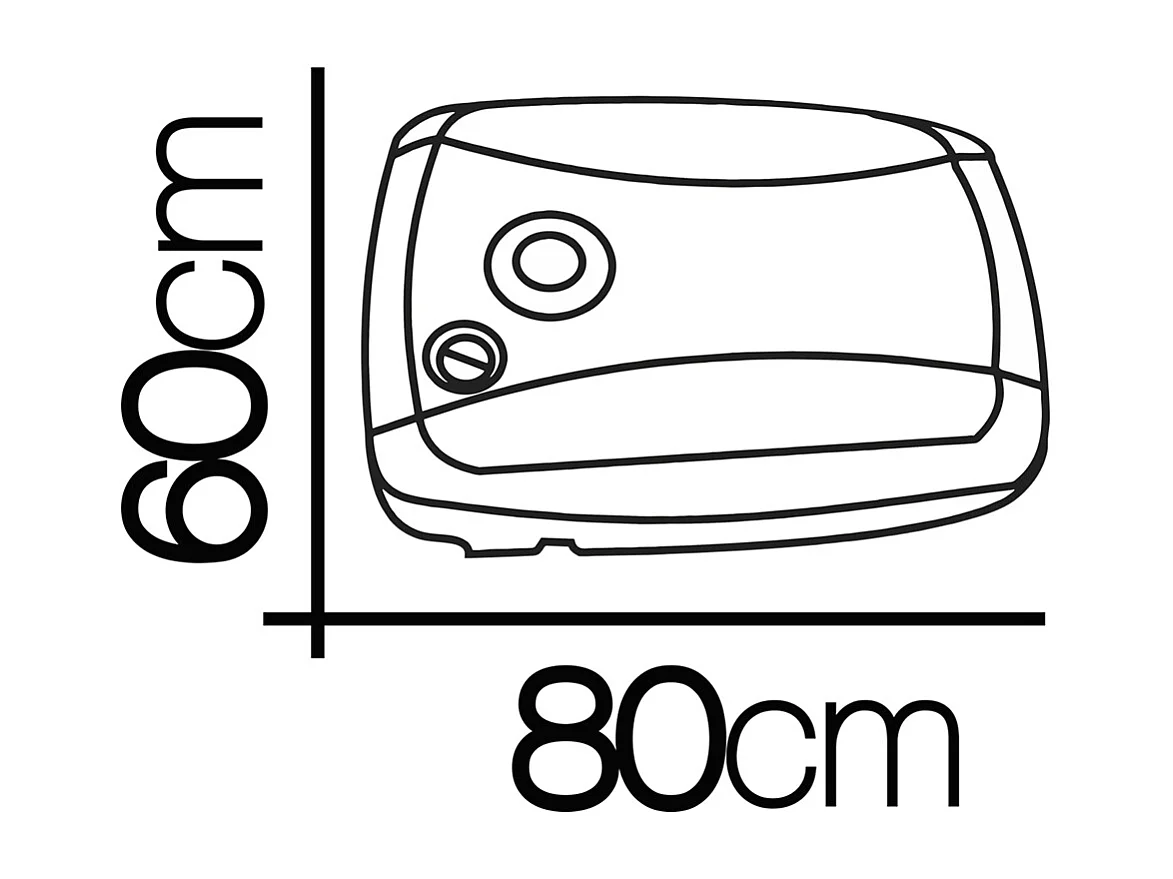 Pied de parasol avec roulettes 60L  - Longueur 80 x Hauteur 15 x Largeur 60 cm