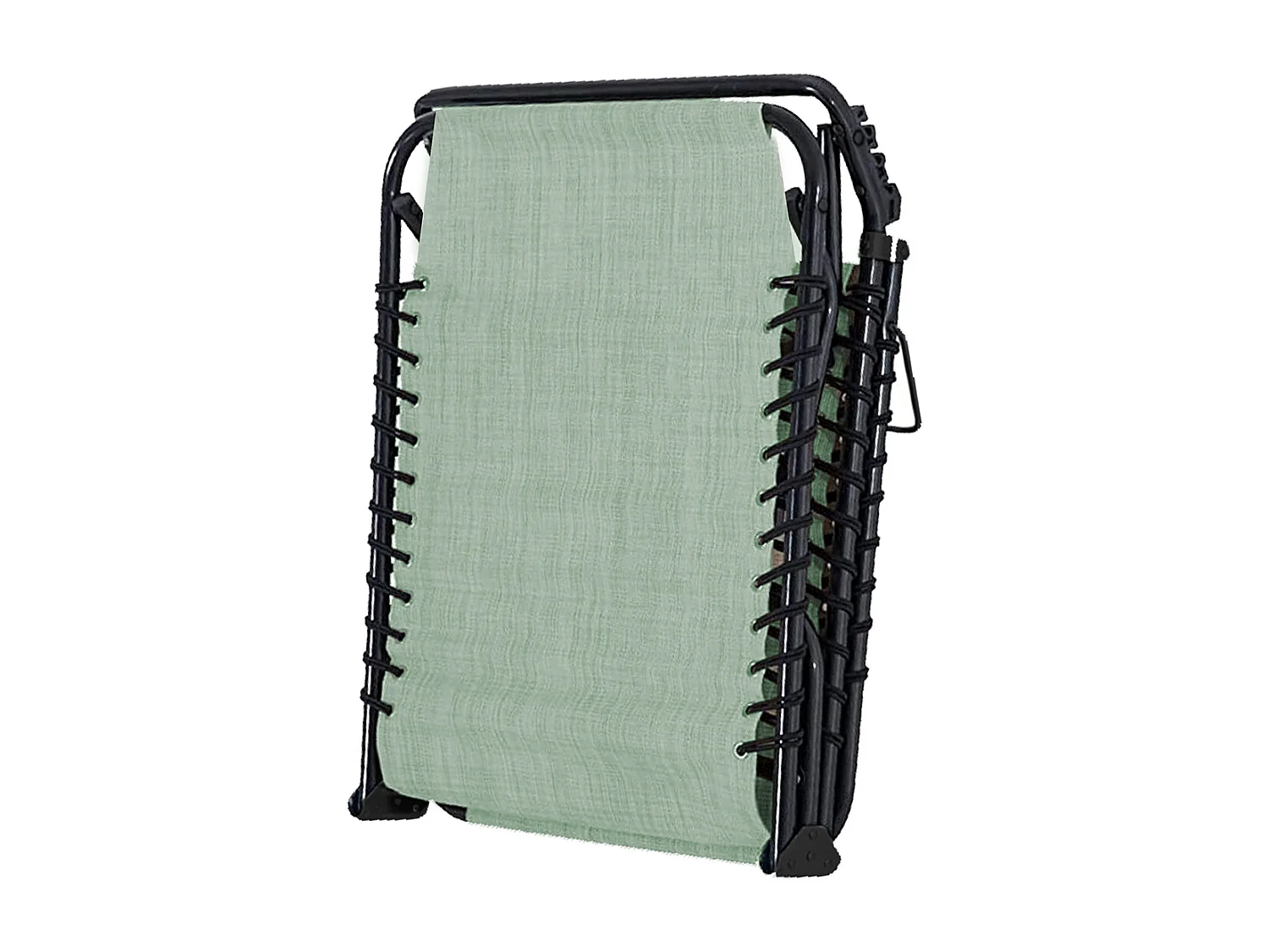 Transat Chaise longue pliante Bain de soleil coloris kaki avec coussin - Longueur 188 x Profondeur 55 x Hauteur 30 cm