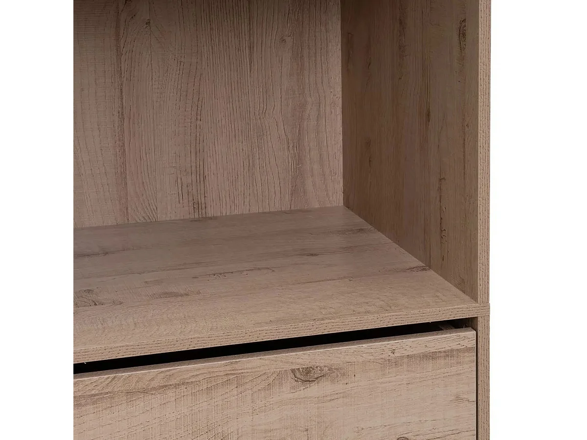 Colonne de dressing de 5 tiroirs, meuble de rangement coloris chêne Naturel - Longueur 60 x Profondeur 45 x Hauteur 180  cm