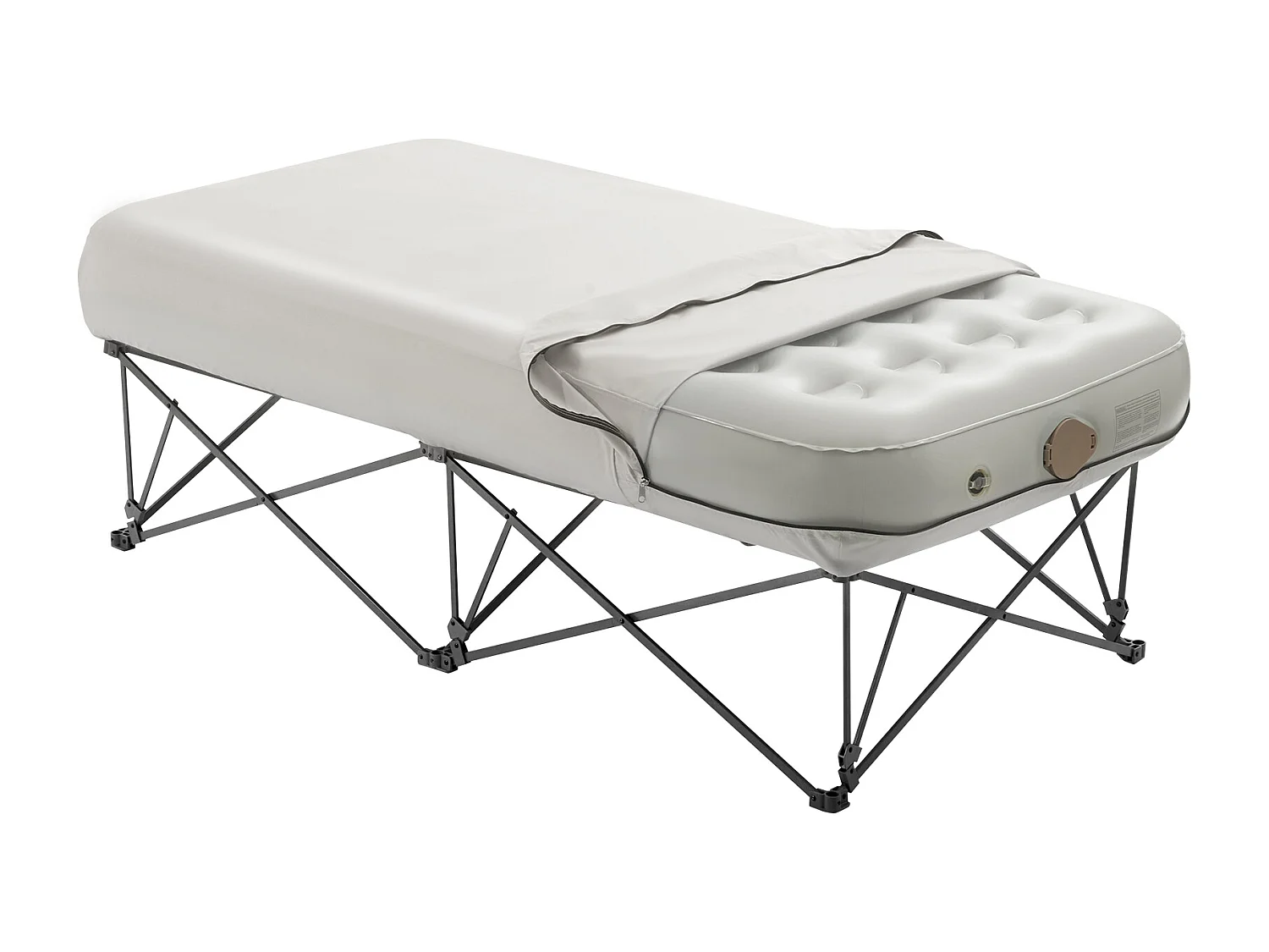 Matelas Gonflable SucceBuy pour 1 Personne avec Cadre et Pompe, Lit de Camping Gonflable de 136 kg