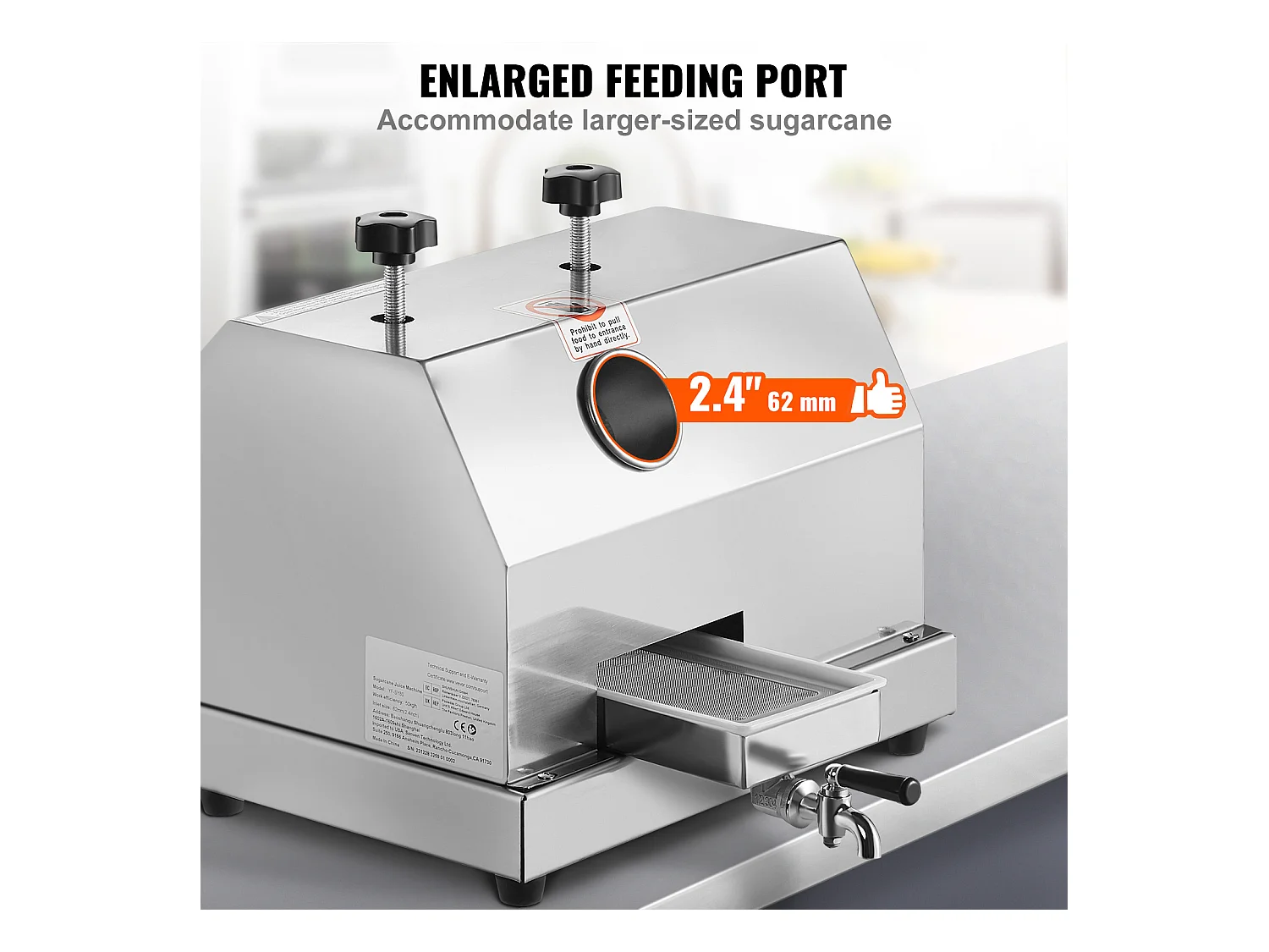 Extracteur de Jus de Canne à Sucre SucceBuy, Capacité de 50kg/h, 3 Rouleaux, Extracteur de Jus Manuel