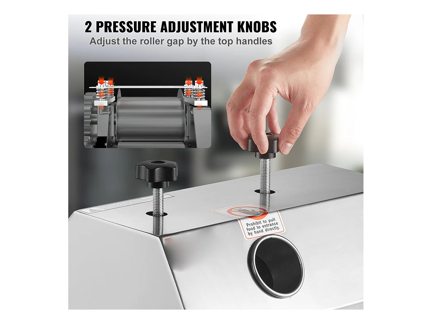 Extracteur de Jus de Canne à Sucre SucceBuy, Capacité de 50kg/h, 3 Rouleaux, Extracteur de Jus Manuel