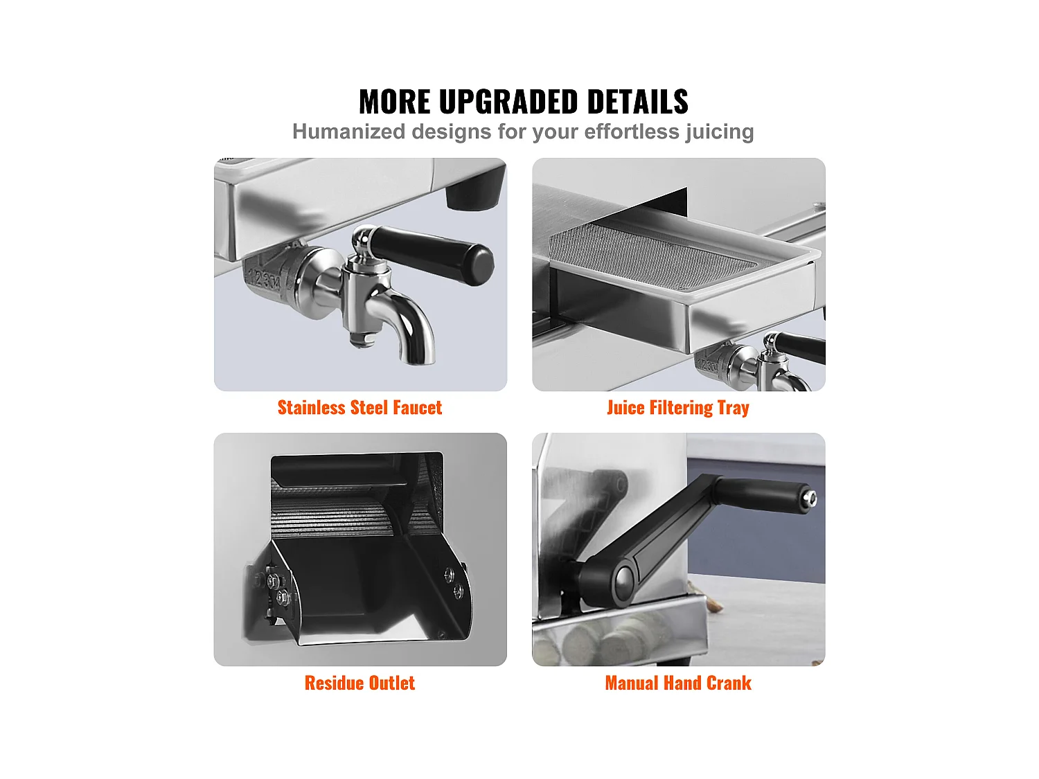 Extracteur de Jus de Canne à Sucre SucceBuy, Capacité de 50kg/h, 3 Rouleaux, Extracteur de Jus Manuel