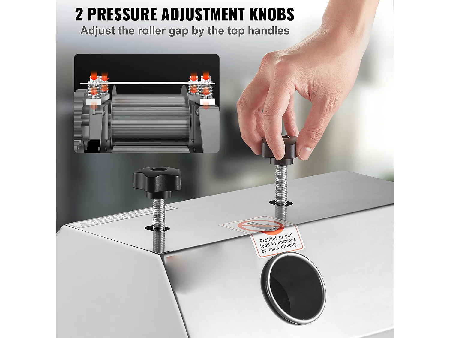 Extracteur de Jus de Canne à Sucre SucceBuy, Capacité de 50kg/h, 3 Rouleaux, Extracteur de Jus Manuel