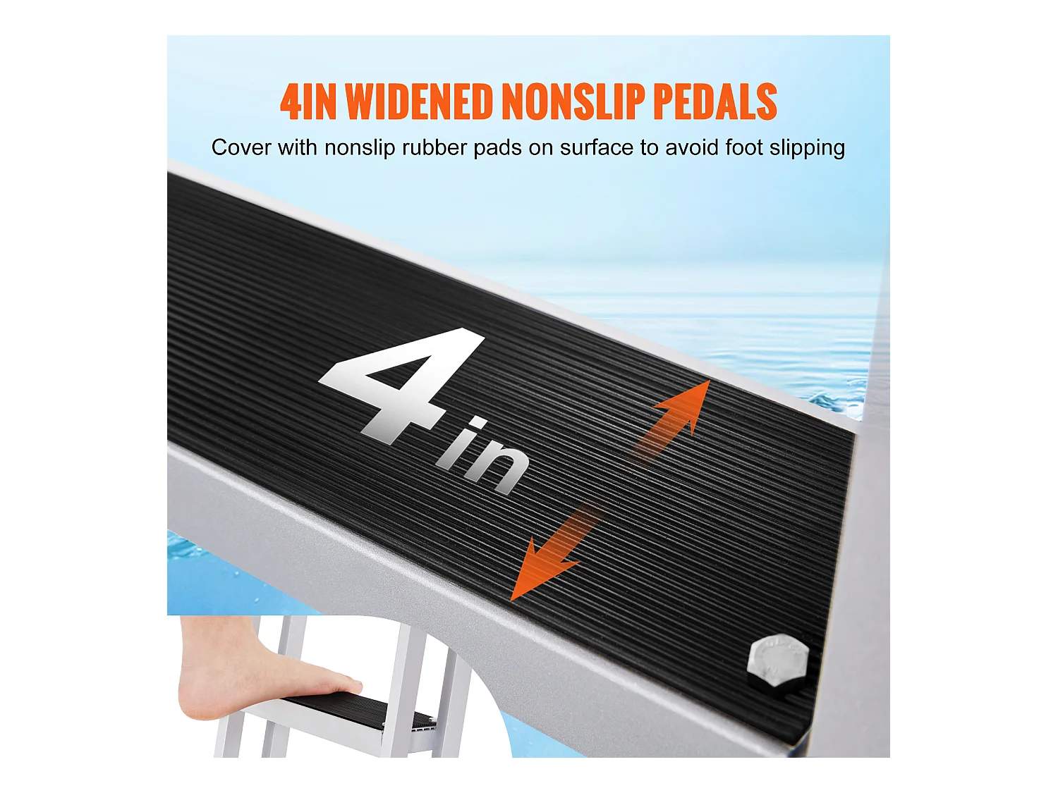 Échelle de Quai en Aluminium SucceBuy, Hauteur Réglable de 140 à 170 cm, 4 Marches pour Bateaux