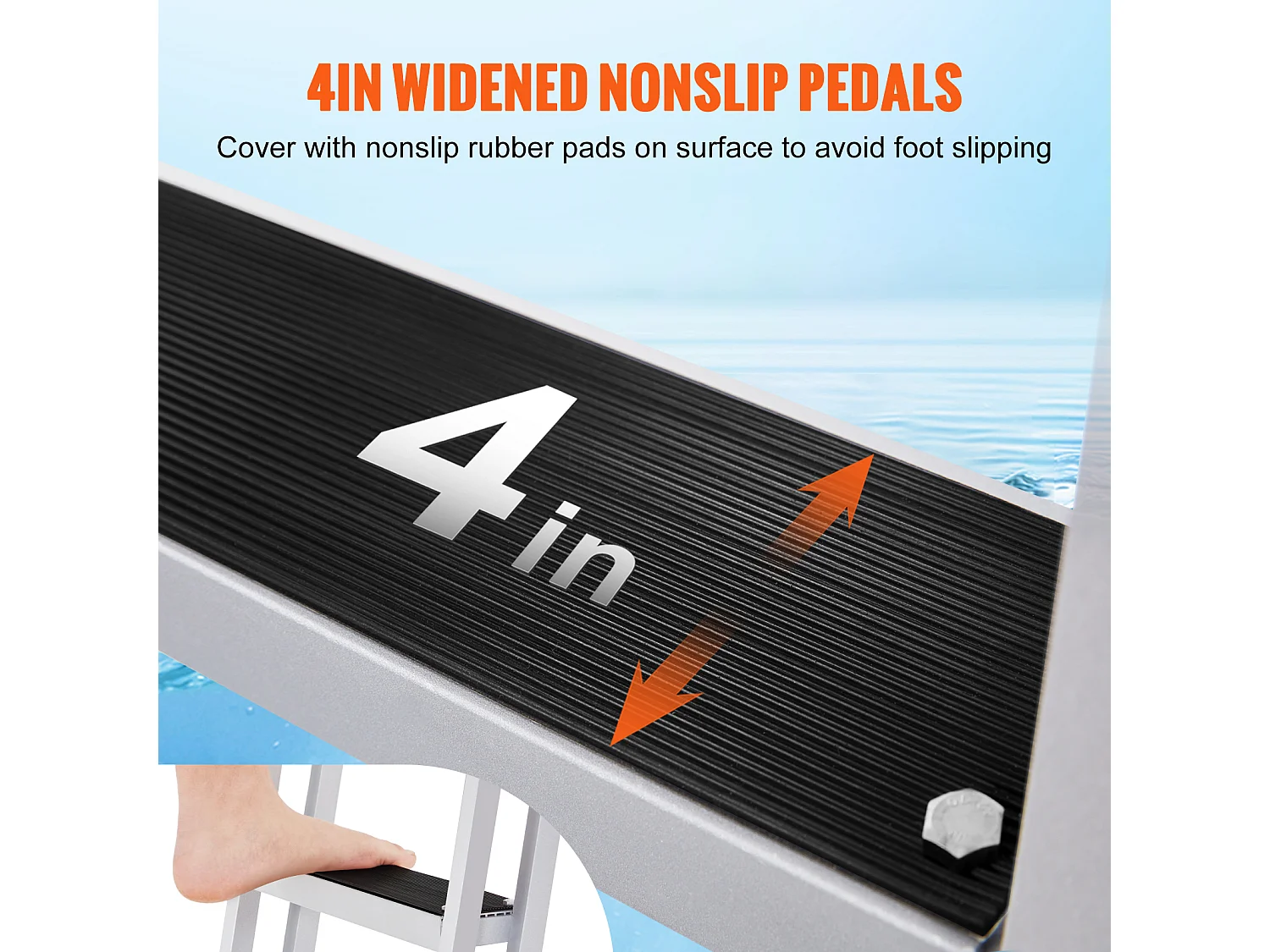 Échelle de Quai en Aluminium SucceBuy, Hauteur Réglable de 140 à 170 cm, 4 Marches pour Bateaux