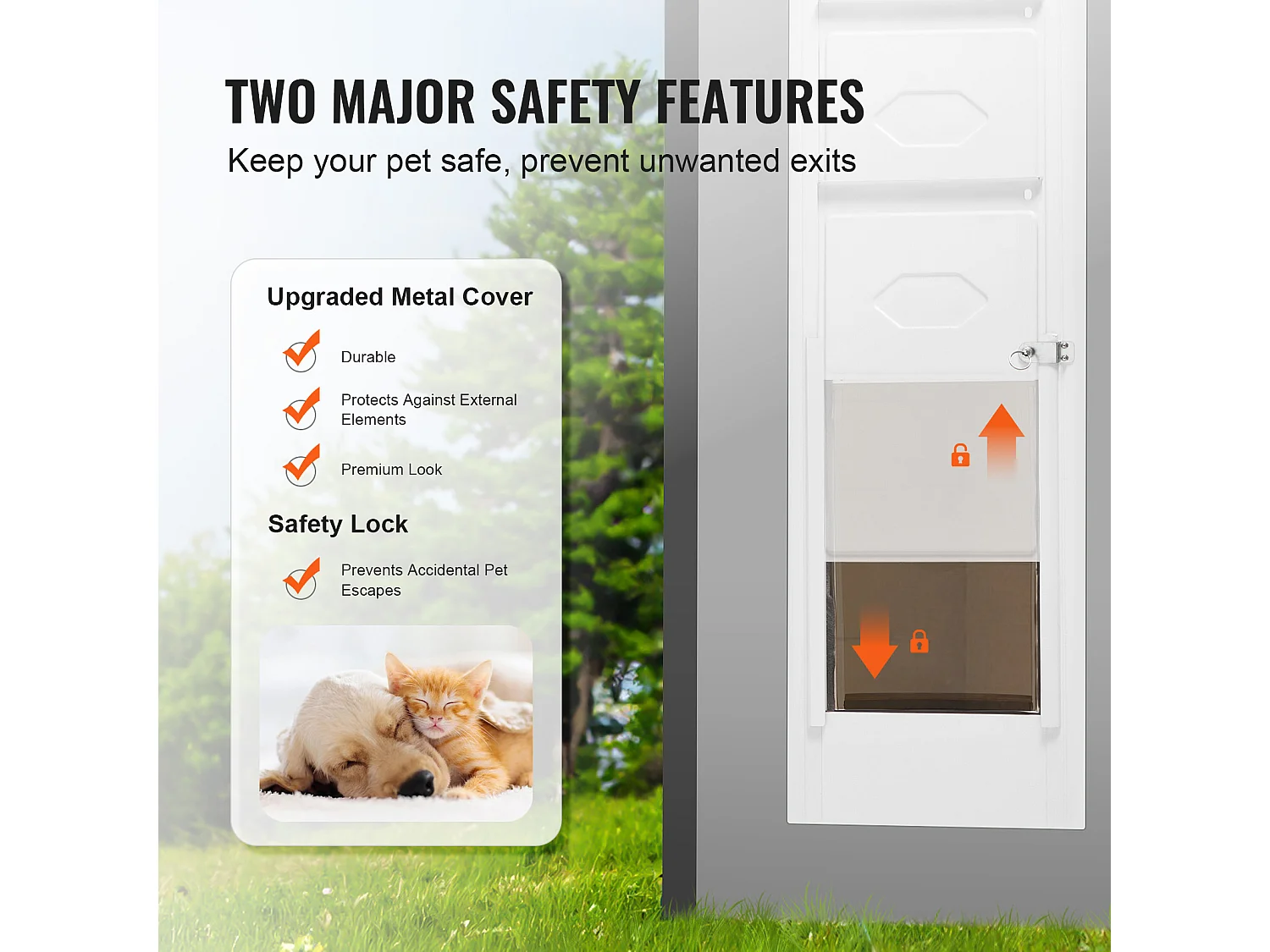 Porte Coulissante en Verre pour Chien SucceBuy, Hauteur Réglable de 1927 - 2049 mm, M