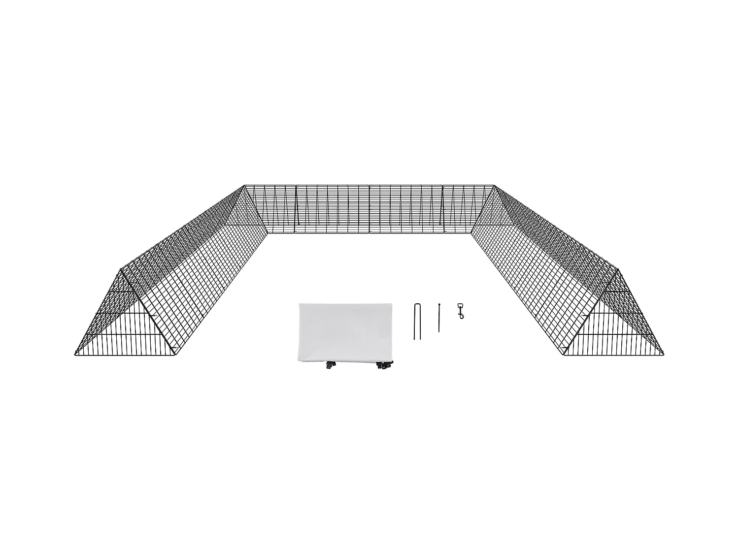 Enclos du Poulailler, SucceBuy Tunnels pour Poulets 600 × 400 × 61.5 cm, Tunnel pour Poulets d'Extérieur Portable