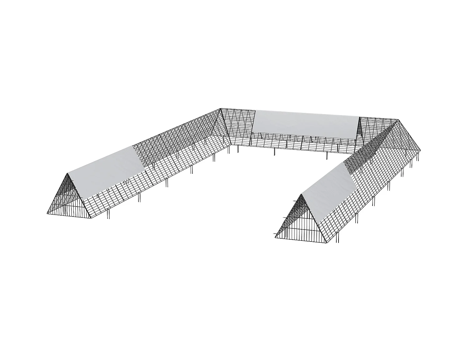 Enclos du Poulailler, SucceBuy Tunnels pour Poulets 600 × 400 × 61.5 cm, Tunnel pour Poulets d'Extérieur Portable