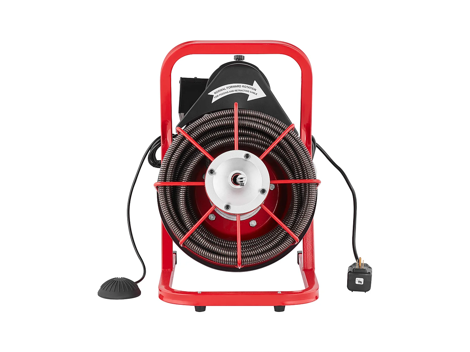 Macchina per la Pulizia degli Scarichi, SucceBuy Macchina per la Pulizia degli Scarichi con Trivella da 22.8 m × 1.27 cm, Alimentazione Manuale e 4 Frese