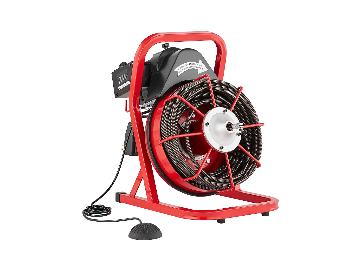 Macchina per la Pulizia degli Scarichi, SucceBuy Macchina per la Pulizia degli Scarichi con Trivella da 22.8 m × 1.27 cm, Alimentazione Manuale e 4 Frese