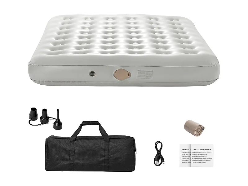 Matelas Gonflable SucceBuy pour 2 Personne avec Cadre et Pompe, Lit de Camping Gonflable de 272 kg