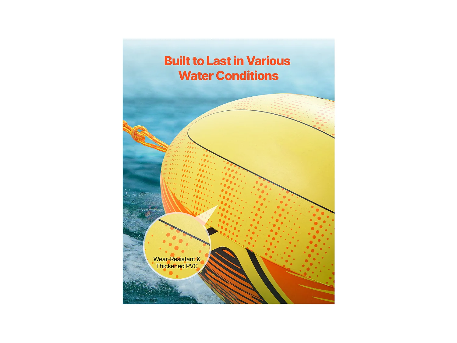 Bouée Tractée de Balle d'Appoint SucceBuy, pour Bateau Gonflable Remorquable en PVC, pour la Navigation de Plaisance