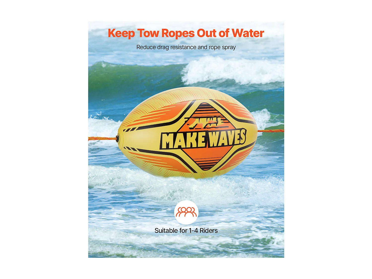 Bouée Tractée de Balle d'Appoint SucceBuy, pour Bateau Gonflable Remorquable en PVC, pour la Navigation de Plaisance