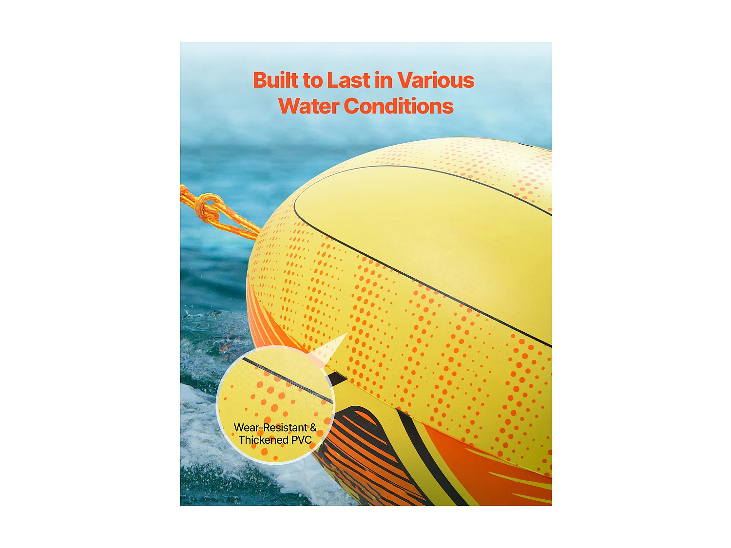 Bouée Tractée de Balle d'Appoint SucceBuy, pour Bateau Gonflable Remorquable en PVC, pour la Navigation de Plaisance