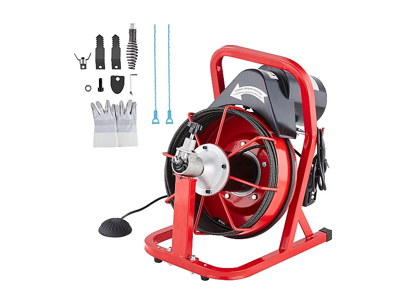 Desatascadora de Desagües SucceBuy de 15 m × 0.95 cm, Automática, con Suministro Eléctrico