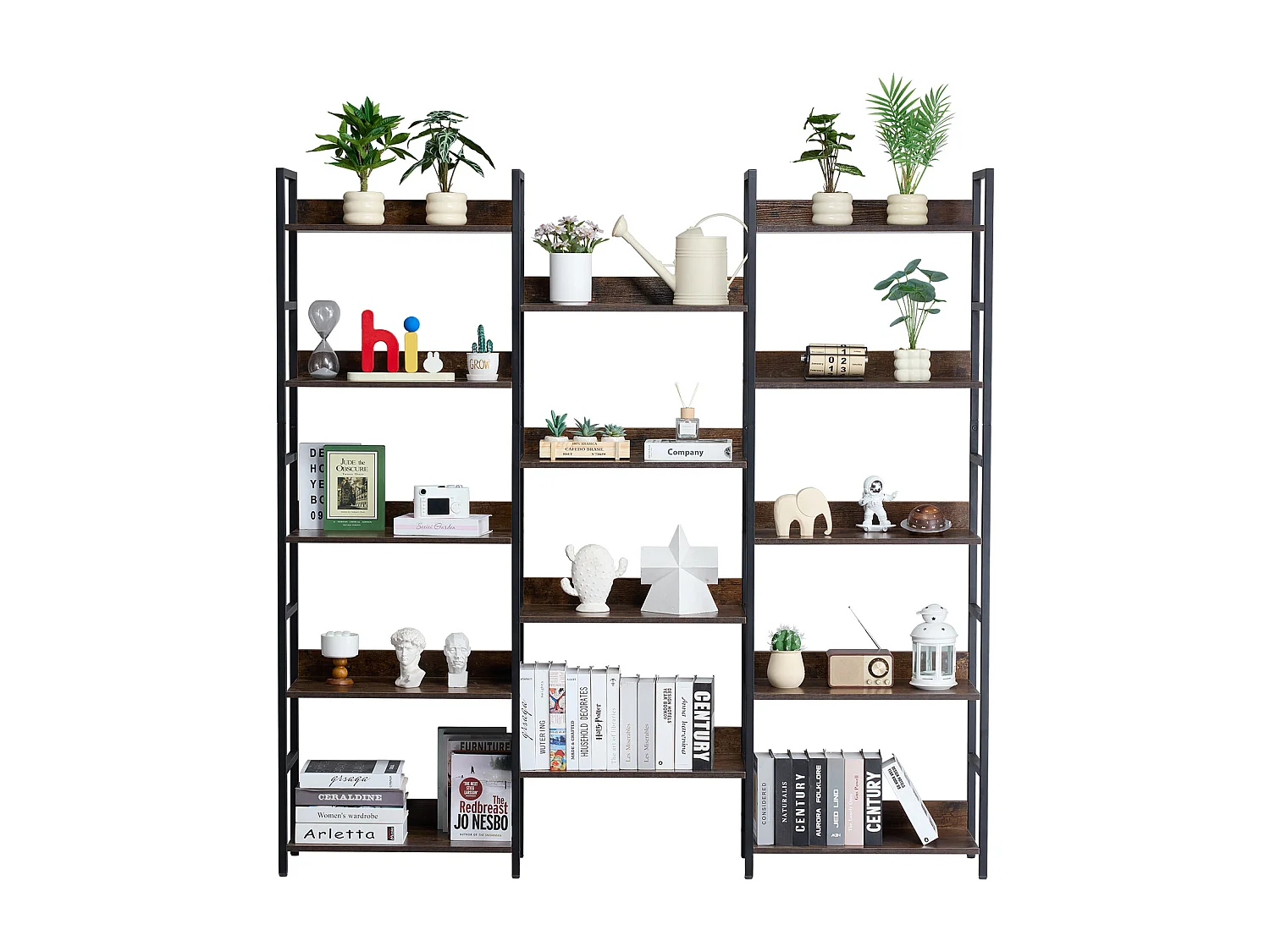 Biblioteca SucceBuy, Rustica in Metallo con 14 Livelli per Salotto, Camera e Ufficio