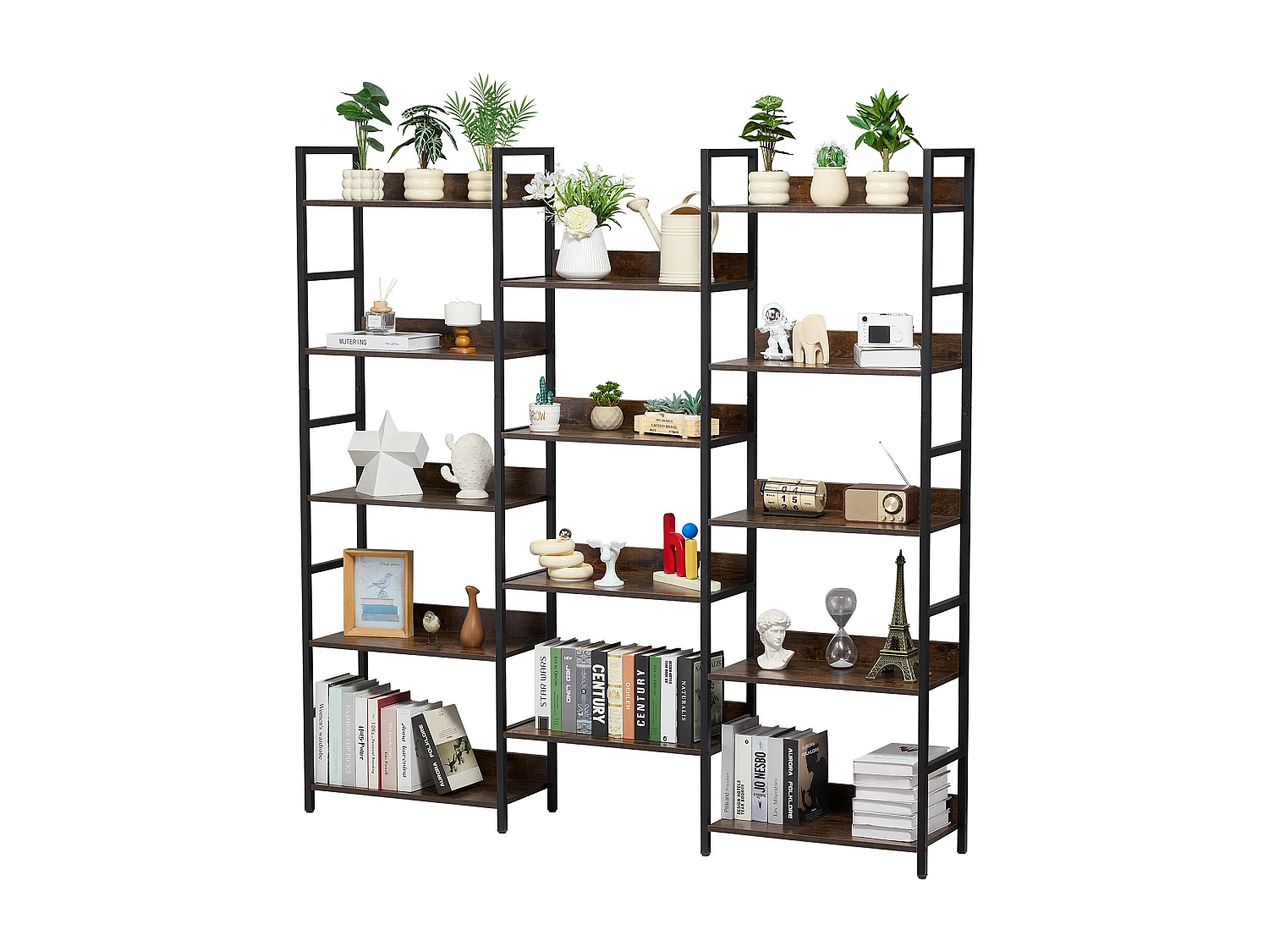 Biblioteca SucceBuy, Rustica in Metallo con 14 Livelli per Salotto, Camera e Ufficio