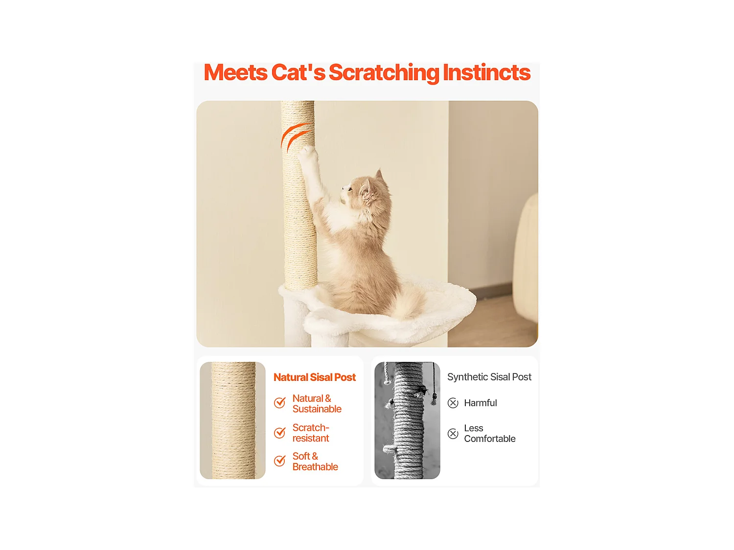 Arbre à Chats, SucceBuy Grand Arbre à Chat, Grande Tour à Plusieurs Niveaux et Condo pour Chats d'Intérieur