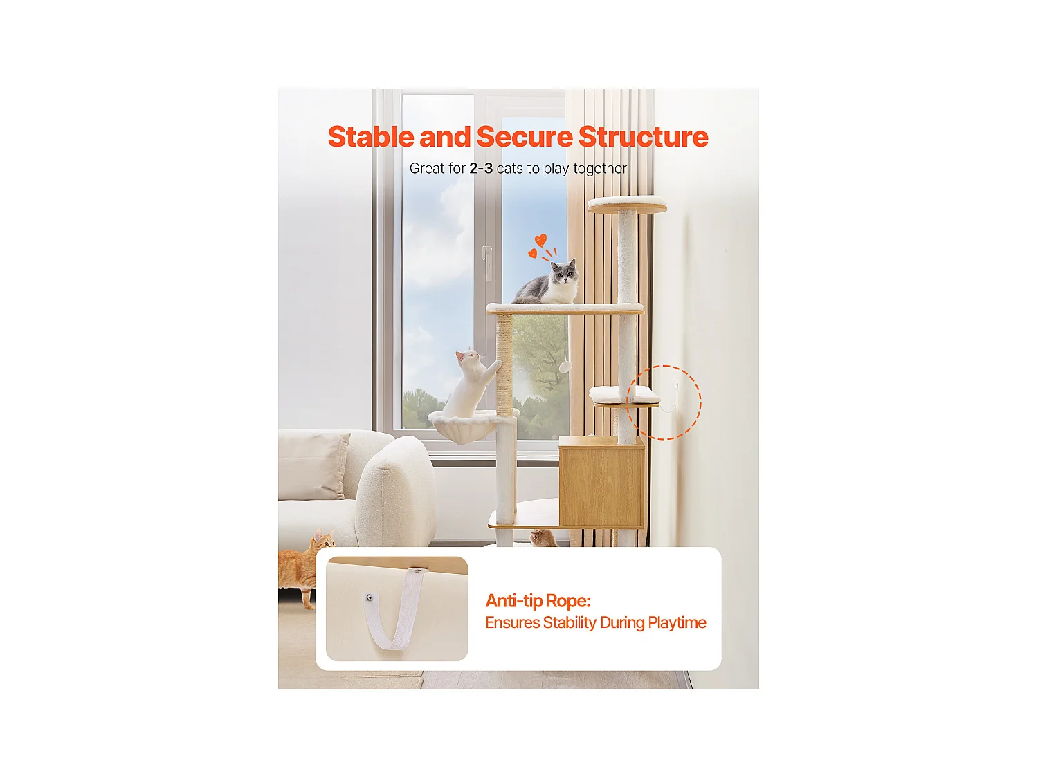 Arbre à Chats, SucceBuy Grand Arbre à Chat, Grande Tour à Plusieurs Niveaux et Condo pour Chats d'Intérieur