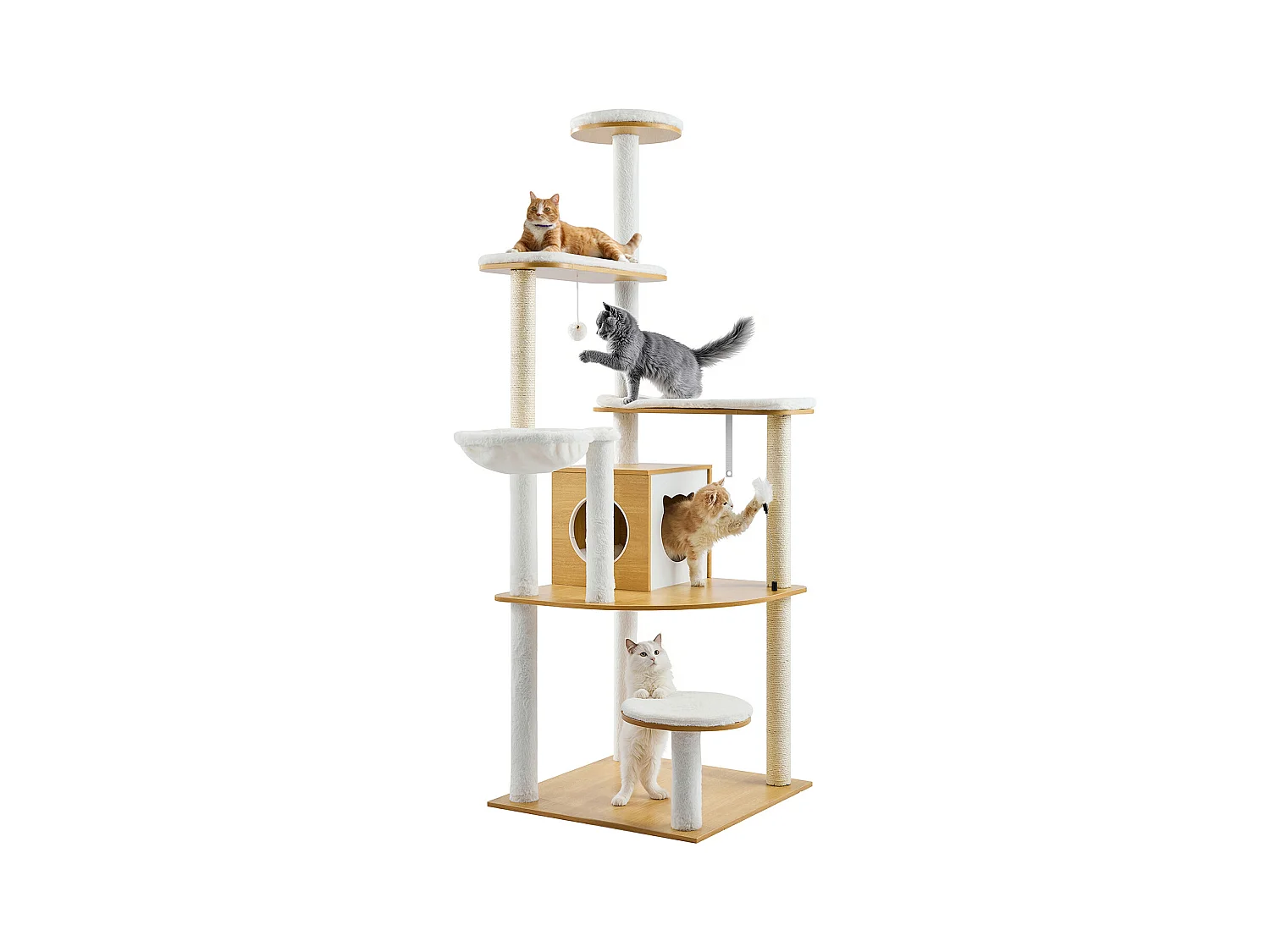 Arbre à Chats, SucceBuy Grand Arbre à Chat, Grande Tour à Plusieurs Niveaux et Condo pour Chats d'Intérieur