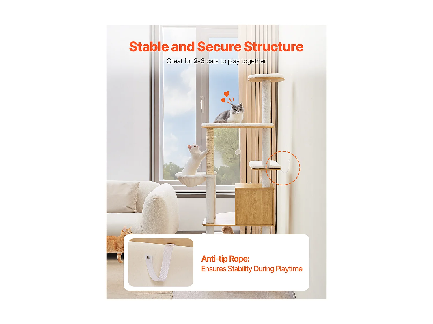 Katzenbaum SucceBuy Großer Katzenbaum, Große Mehrstöckige Spielturm und Condo für Katzen im Innenbereich