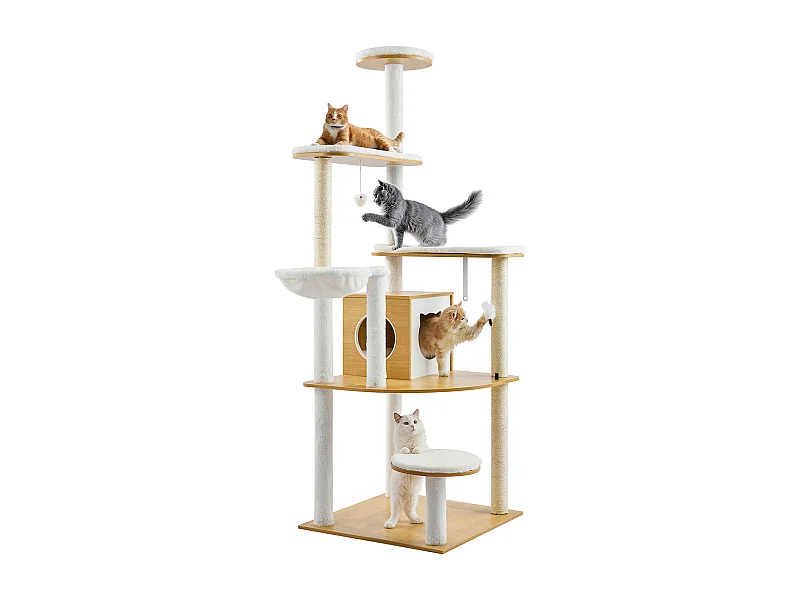 Árbol para Gatos SucceBuy Gran Árbol para Gatos, Gran Torre de Varios Niveles y Condo para Gatos de Interior