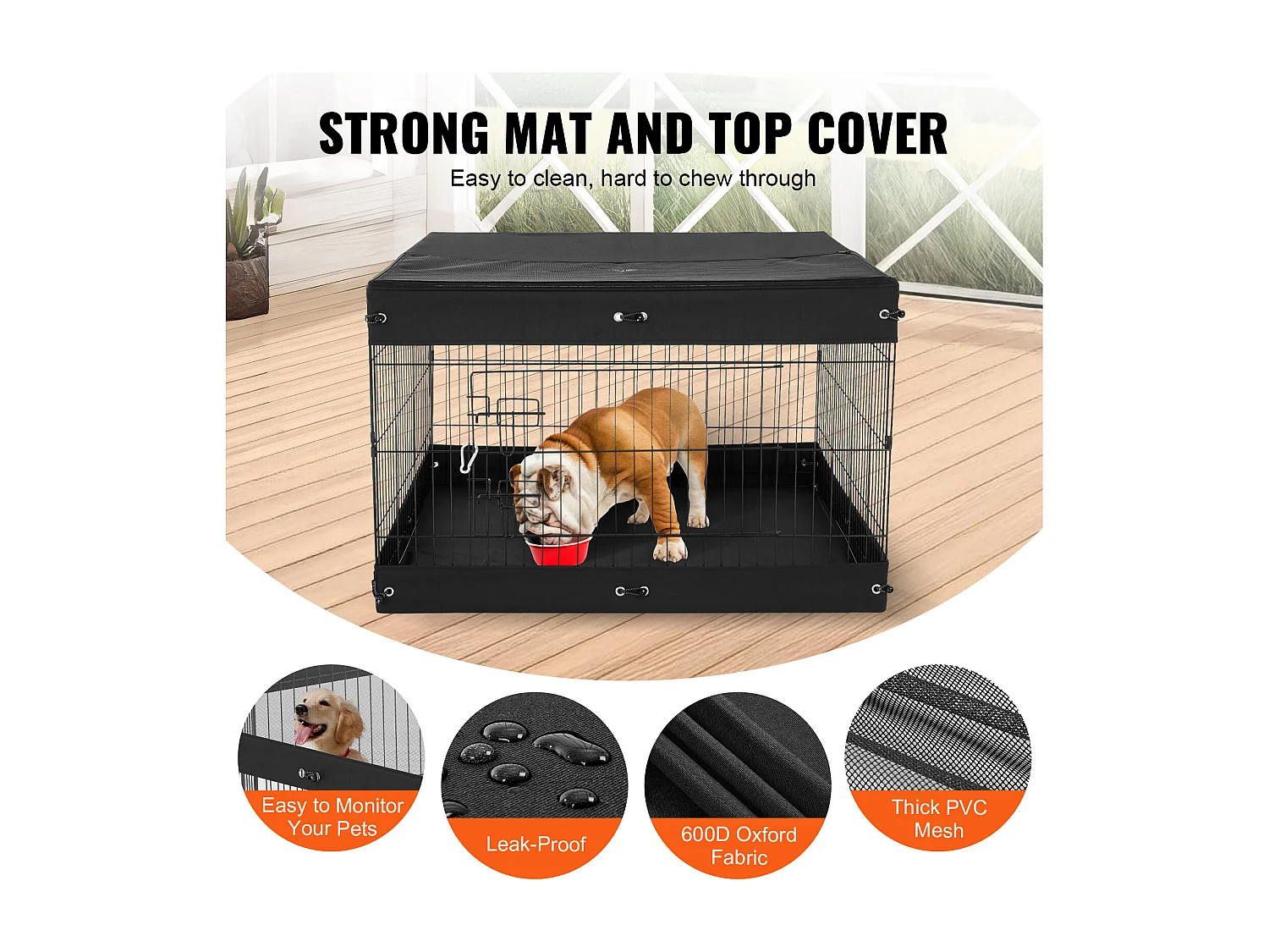 Hondenren SucceBuy, 4 Opvouwbare Metalen Panelen voor de Oefening van de Hond met Onderste Beschermhoes