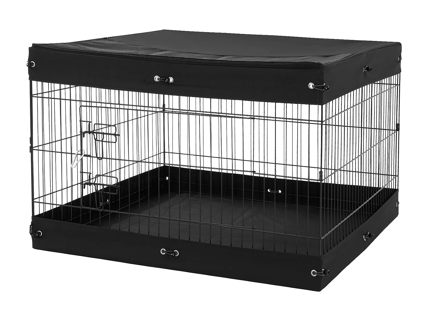 Hondenren SucceBuy, 4 Opvouwbare Metalen Panelen voor de Oefening van de Hond met Onderste Beschermhoes