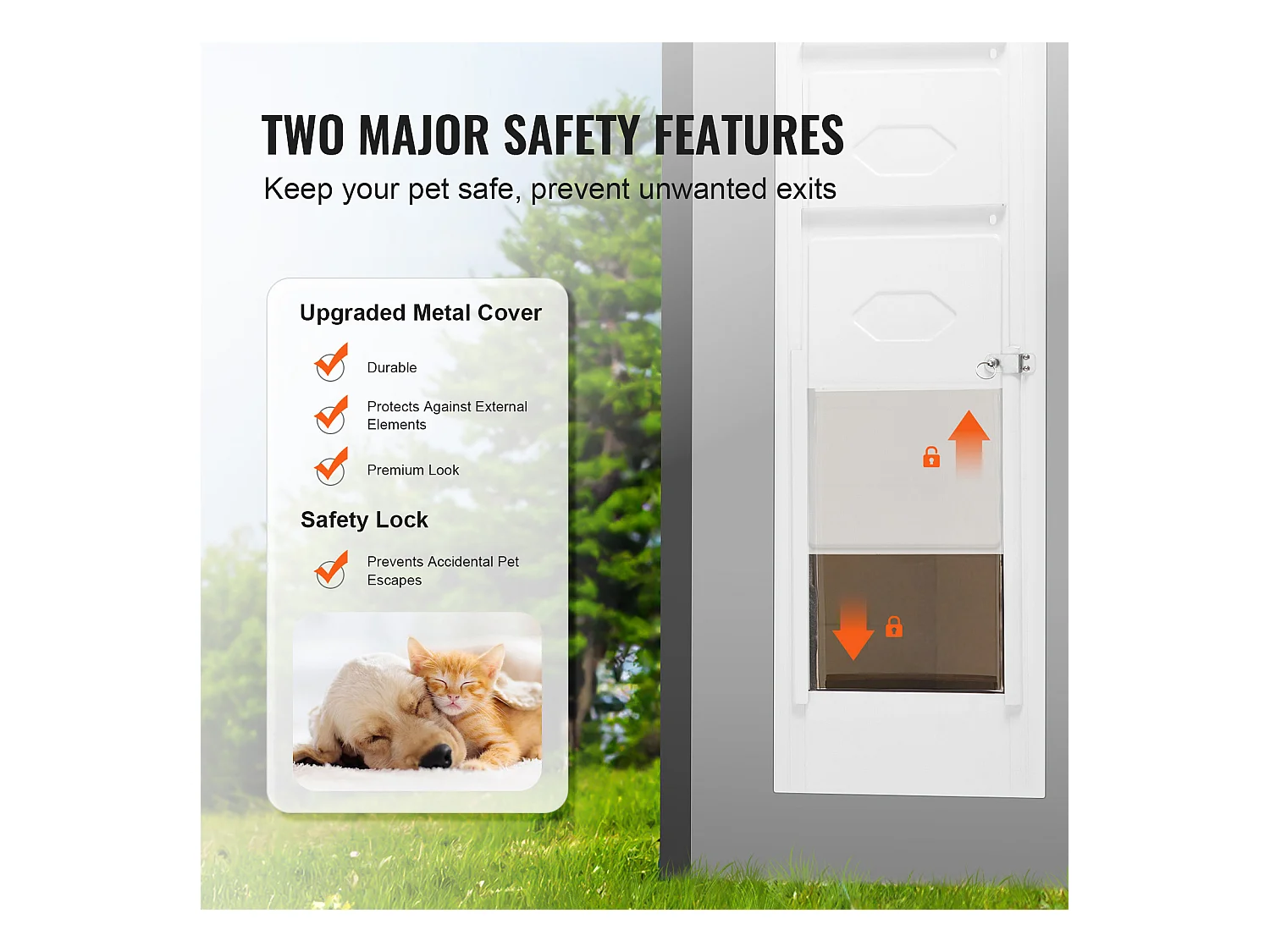 Porta Scorrevole in Vetro per Cani SucceBuy, Altezza Regolabile da 1927 a 2049 mm, L