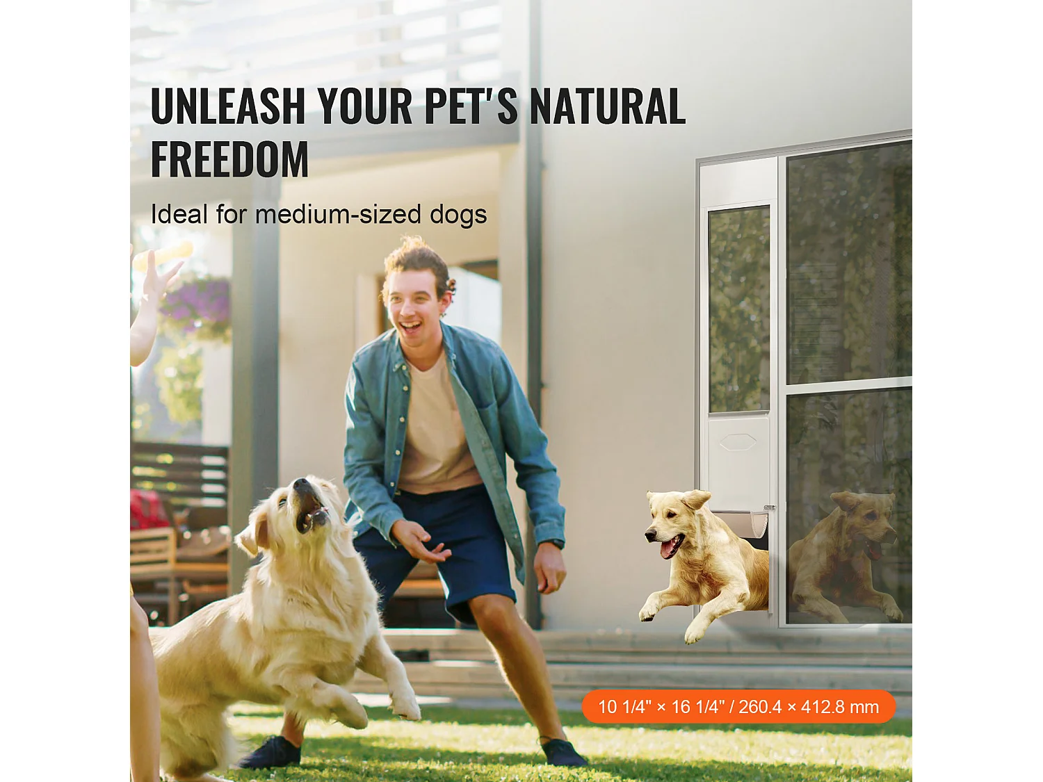 Porte Coulissante en Verre pour Chien SucceBuy, Hauteur Réglable de 1927 - 2049 mm, L