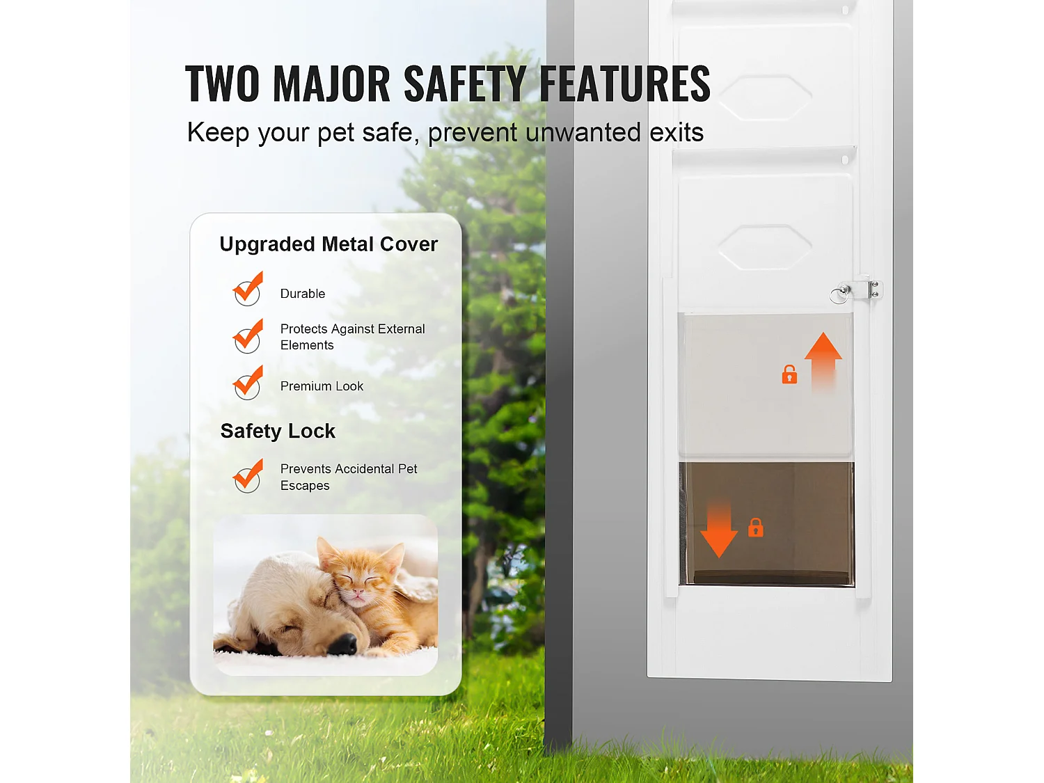 Porte Coulissante en Verre pour Chien SucceBuy, Hauteur Réglable de 1927 - 2049 mm, L