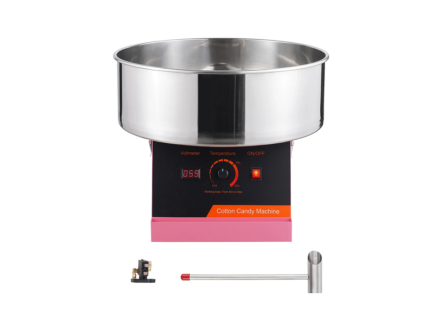 Commerciële Suikerspinmachine SucceBuy, Suikerspinmachine 1000 W, voor Thuis, Kinderverjaardag, Familiefeest, Roze