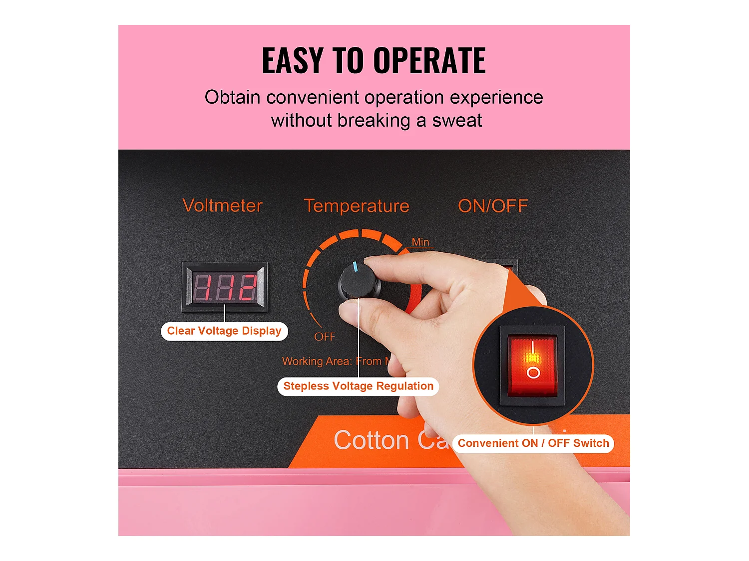 Commerciële Suikerspinmachine SucceBuy, Suikerspinmachine 1000 W, voor Thuis, Kinderverjaardag, Familiefeest, Roze