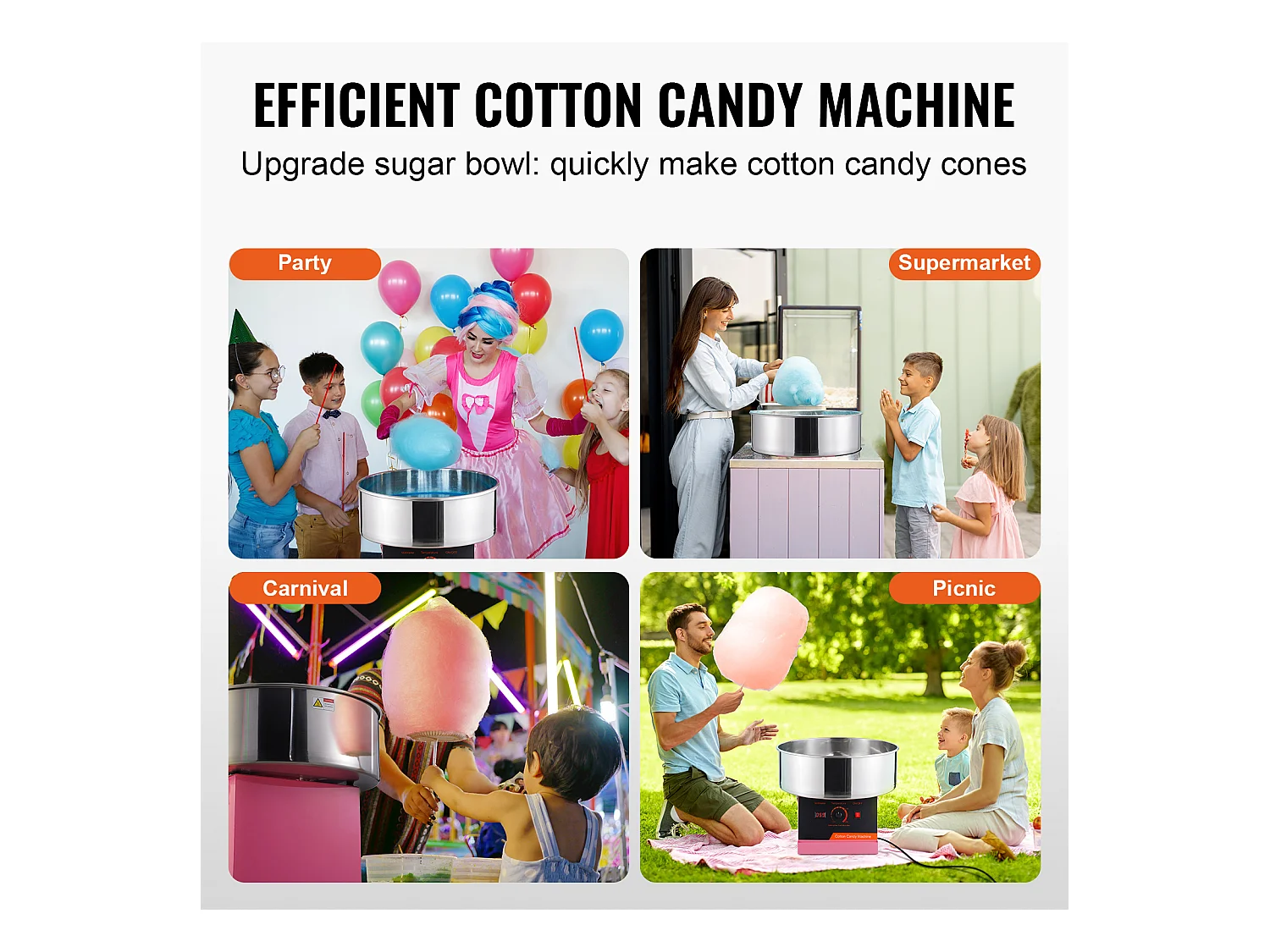 Commerciële Suikerspinmachine SucceBuy, Suikerspinmachine 1000 W, voor Thuis, Kinderverjaardag, Familiefeest, Roze