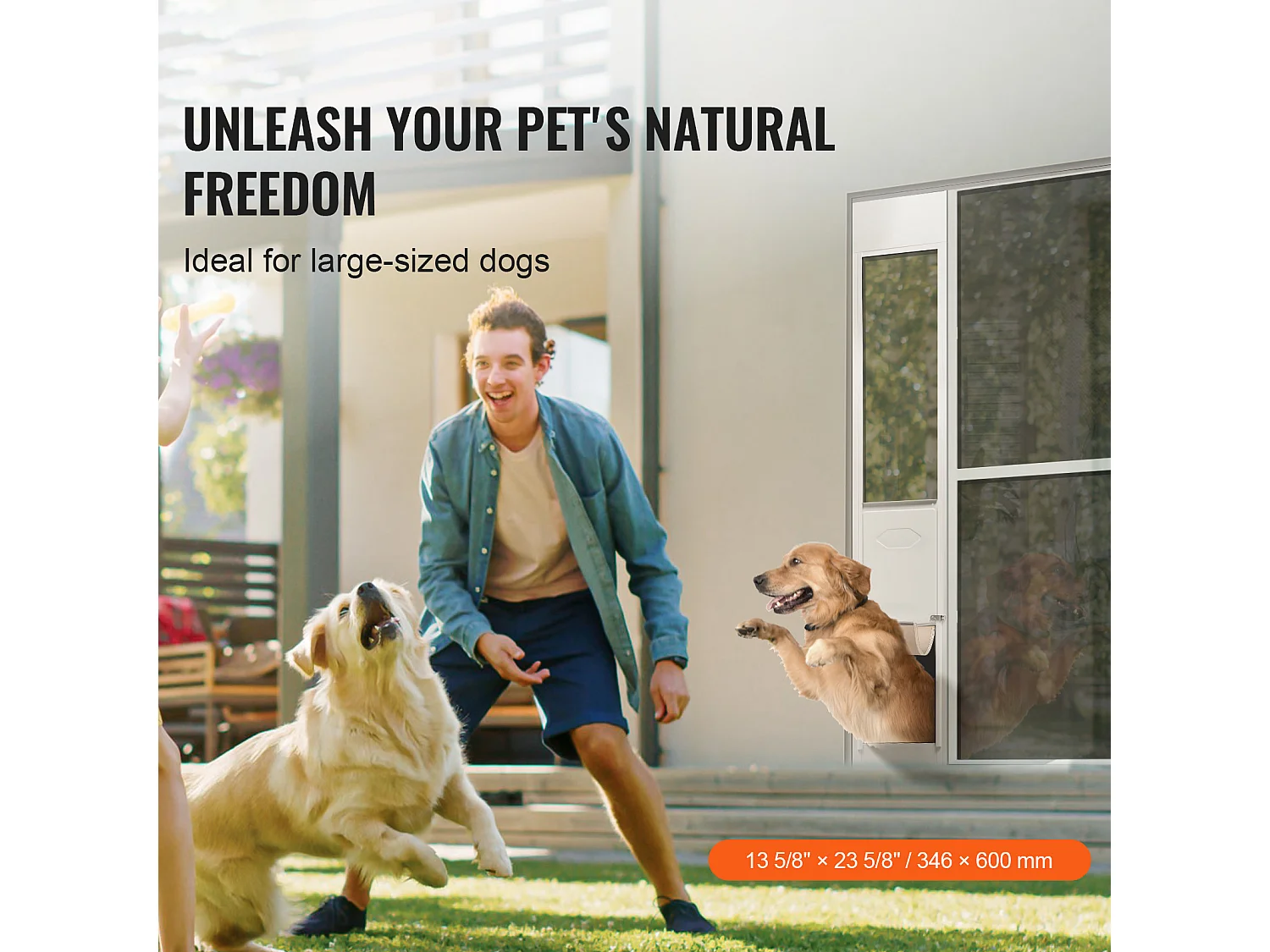 Glazen Schuifdeur voor Honden SucceBuy, in Hoogte Verstelbaar van 1927 - 2049 mm, XL