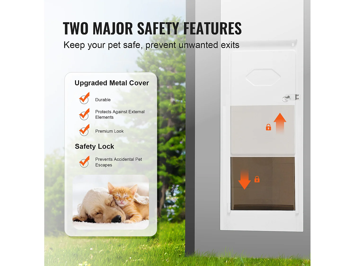 Glazen Schuifdeur voor Honden SucceBuy, in Hoogte Verstelbaar van 1927 - 2049 mm, XL