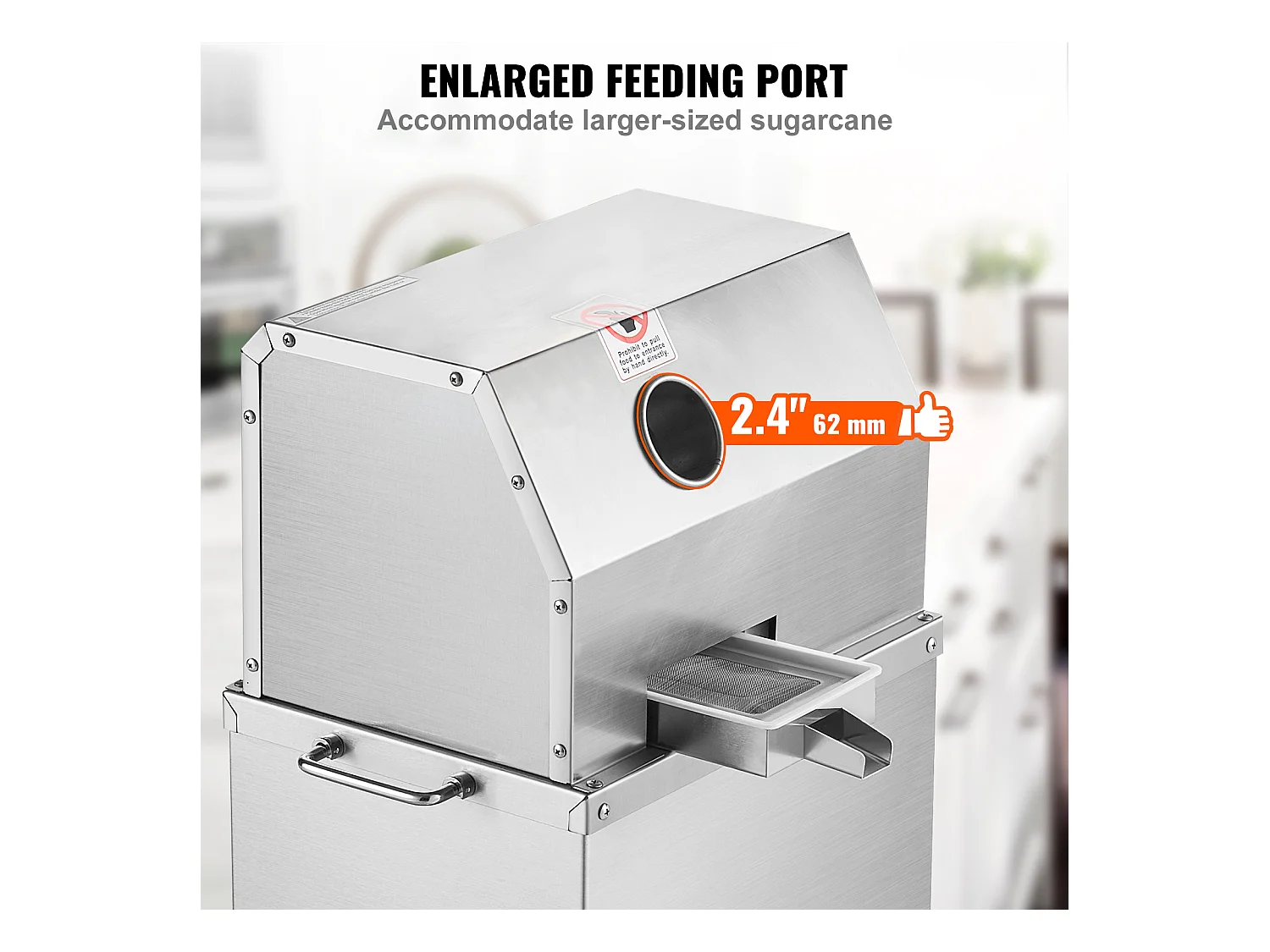 Extracteur de Jus de Canne à Sucre électrique SucceBuy 800 W, Rendement de 300kg/h, 4 Rouleaux, Grand 6.1cm