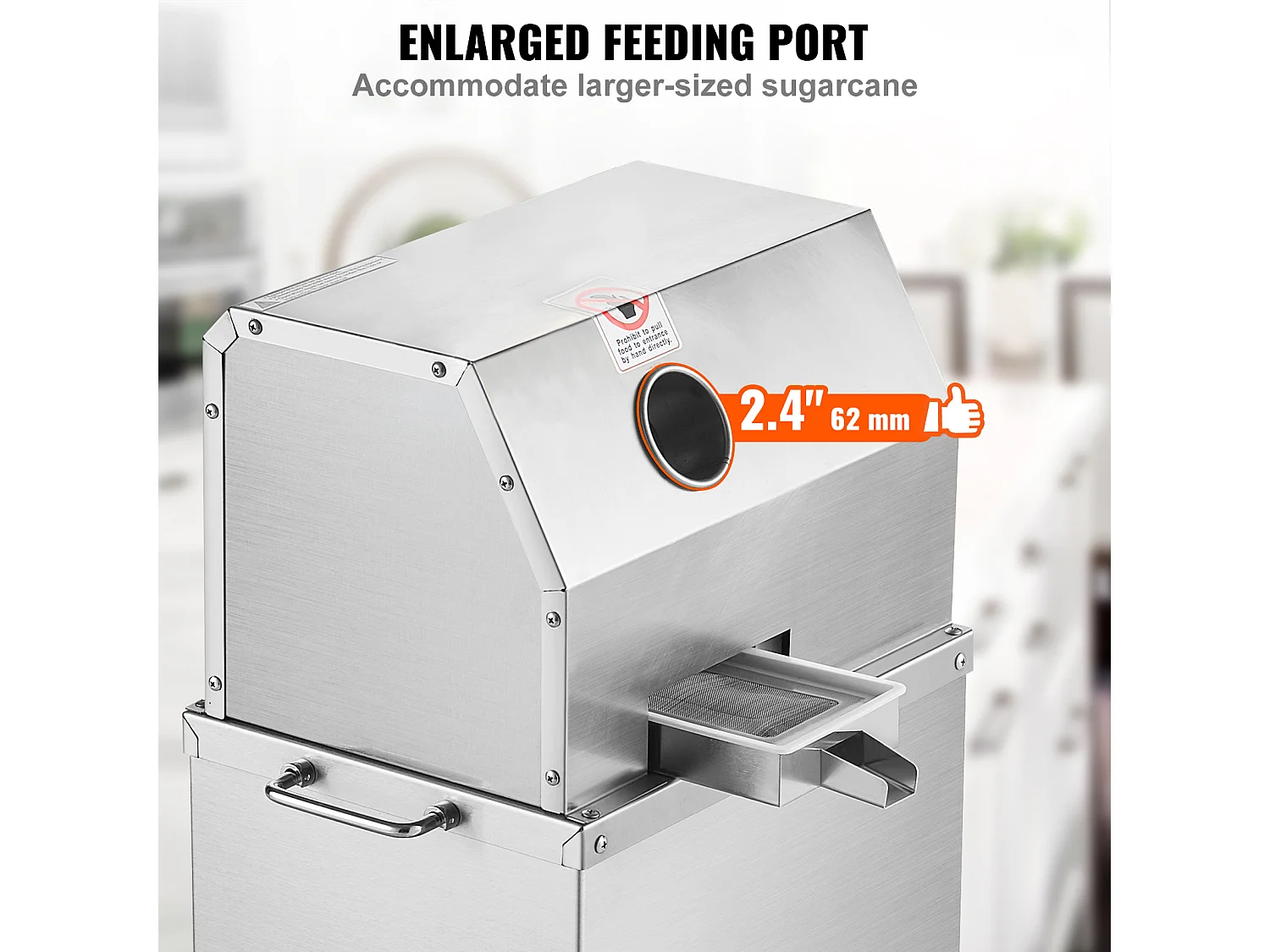 Extracteur de Jus de Canne à Sucre électrique SucceBuy 800 W, Rendement de 300kg/h, 4 Rouleaux, Grand 6.1cm