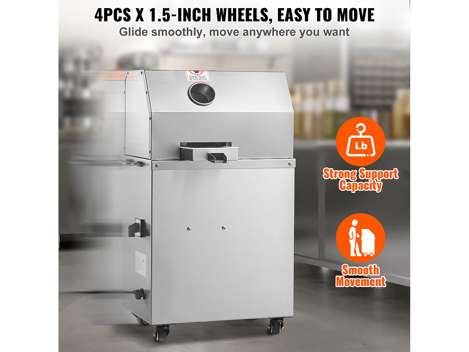 Extracteur de Jus de Canne à Sucre électrique SucceBuy 800 W, Rendement de 300kg/h, 4 Rouleaux, Grand 6.1cm