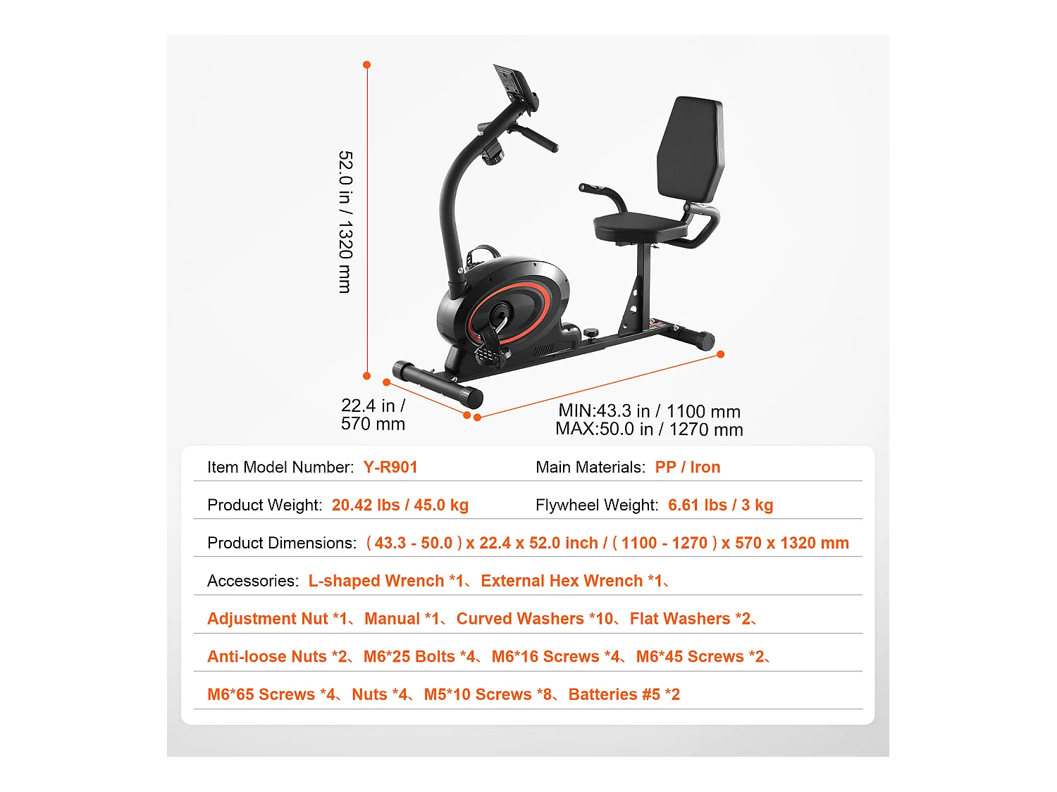 Vélo d'Appartement, SucceBuy Vélo d'Exercice Couché Adulte Senior Fit Vélo Stationnaire à Résistance Magnétique