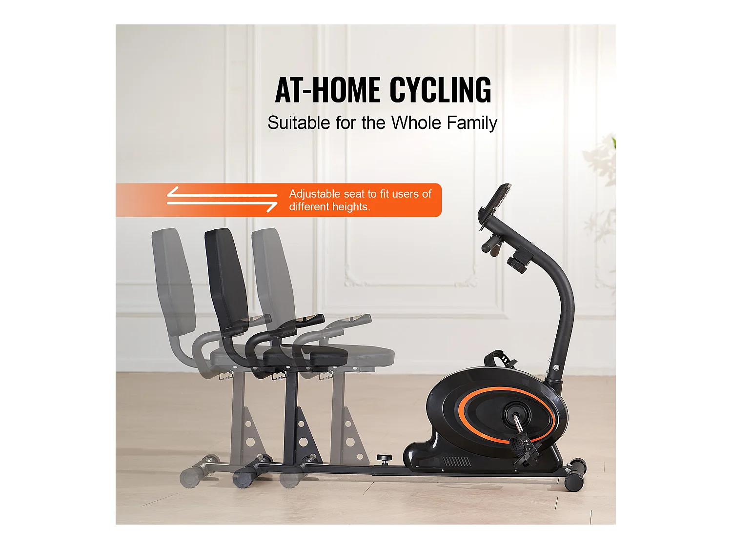 Vélo d'Appartement, SucceBuy Vélo d'Exercice Couché Adulte Senior Fit Vélo Stationnaire à Résistance Magnétique
